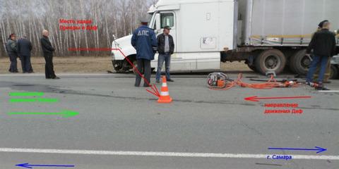 На трассе М-5 «Lada Priora» попала под два грузовика